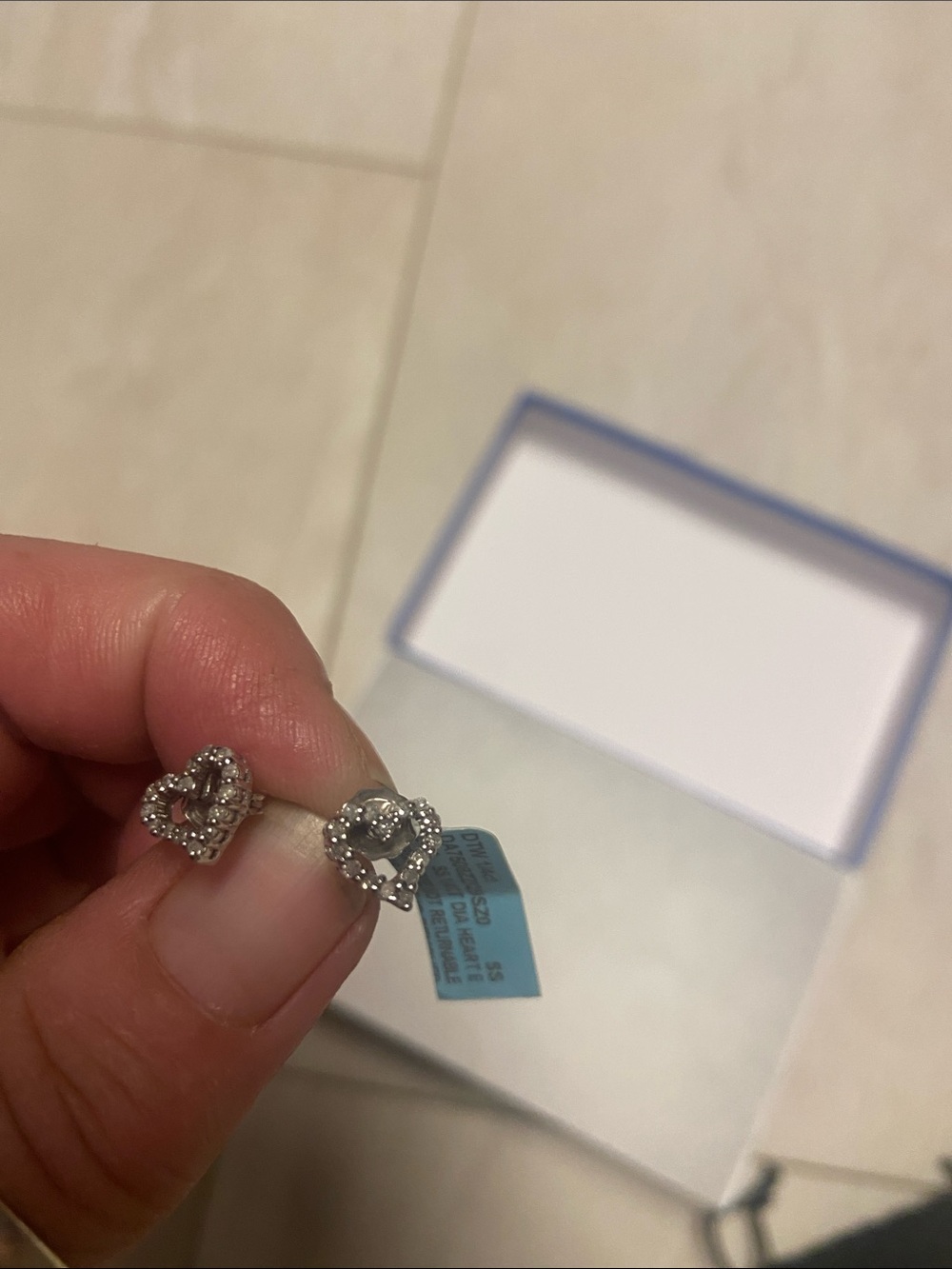 1/4 carat diamond heart earrings base Sterling silver